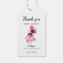 Fille avec Tétine Premier Anniversaire Merci 