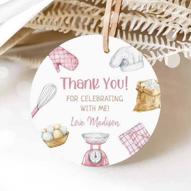 Étiquettes Cadeau Fille Baking Cuisine 1er anniversaire fête (Créateur téléchargé)