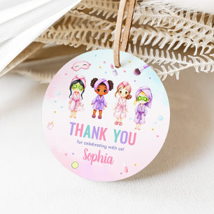 Étiquettes Cadeau Fille Beauté Spa fête d'anniversaire ronde