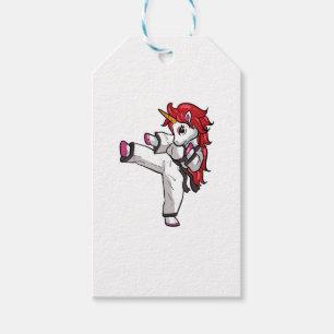 Étiquettes-cadeau Fille de karaté Licorne Taekwondo Jiu Jitsu MMA BJ