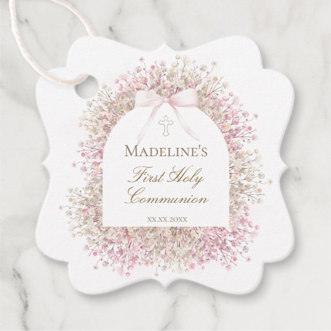 Étiquettes Cadeau Fille de première communion (Devant)