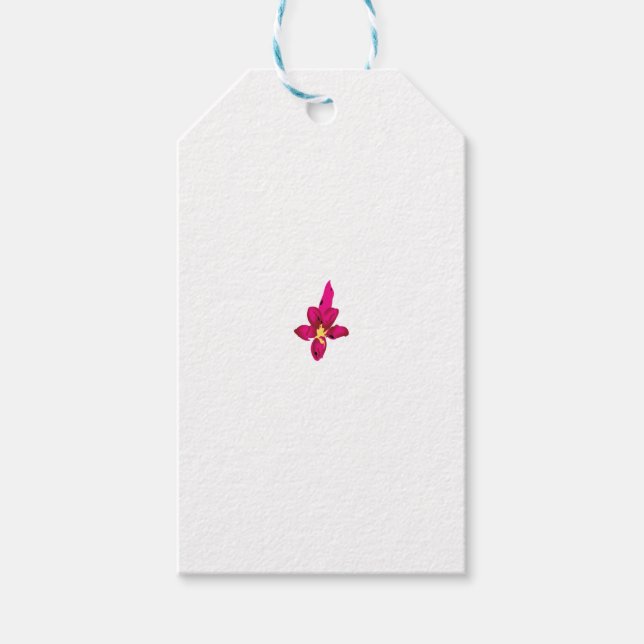 Étiquettes-cadeau Fille Design, Or Léger, Rouge Purplish (Devant)