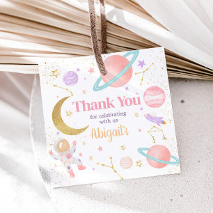 Étiquettes Cadeau Fille Deux la Lune Carré de fête d'anniversaire