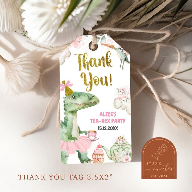 Étiquettes Cadeau Fille Dinosaure Tutu Tea-Rex (Créateur téléchargé)