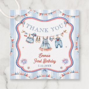 Étiquettes Cadeau Fille du 4 juillet remerciement pour fête d'annive