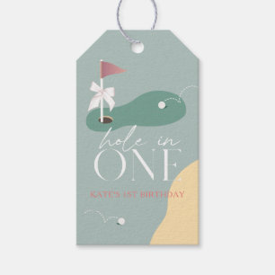 Étiquettes-cadeau Fille du parcours de golf Hole in One 1er annivers