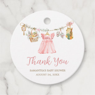 Étiquettes Cadeau Fille Élevée Localement Baby Shower Rond