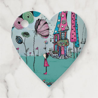 Étiquettes Cadeau Fille Fantaisiste Cœur