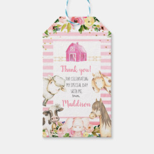 Étiquettes-cadeau Fille ferme Anniversaire de faveur tag