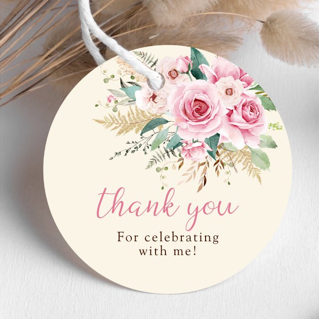 Étiquettes Cadeau Fille Fleur sauvage 1er anniversaire (Créateur téléchargé)