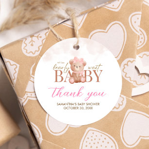 Étiquettes Cadeau Fille, on peut attendre bébé douche