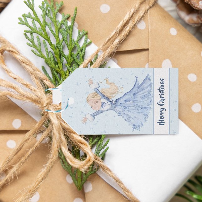 Étiquettes-cadeau Fille princesse enchantée Flocon de neige Noël (Créateur téléchargé)