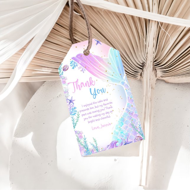 Étiquettes-cadeau Fille Sirène 1ère fête d'anniversaire (Créateur téléchargé)