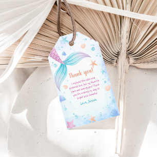 Étiquettes-cadeau Fille Sirène 1ère fête d'anniversaire