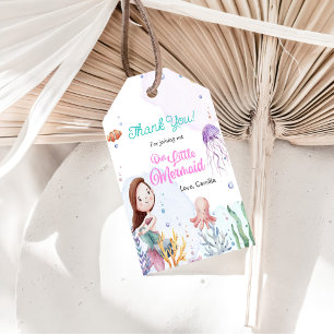 Étiquettes-cadeau Fille Sirène 1ère fête d'anniversaire