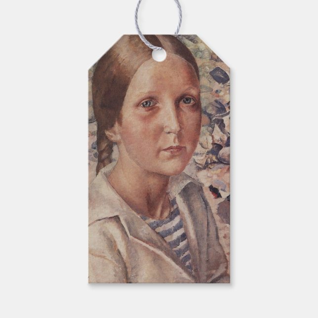 Étiquettes-cadeau Fille sur une plage de galets (Devant)