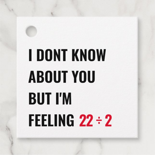 Étiquettes Cadeau Filles 11e anniversaire 22 Carré inspiré (Devant)