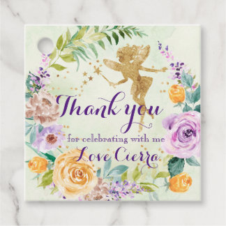 Étiquettes Cadeau Filles Fées Florales Anniversaire