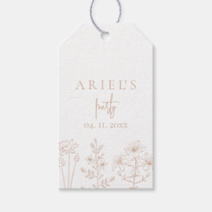Étiquettes-cadeau Filles fête d'anniversaire floral élégant simple