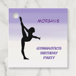 Étiquettes Cadeau Filles Purple Ombre Gymnastique Party