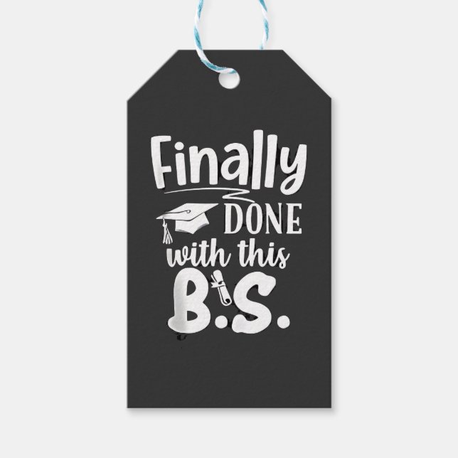 Étiquettes-cadeau Fini avec ce BS Funny graduation 2025 (Devant)