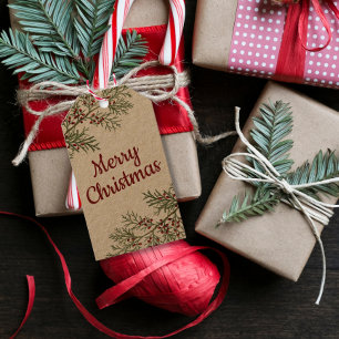 Étiquettes-cadeau Fir Branches Holiday