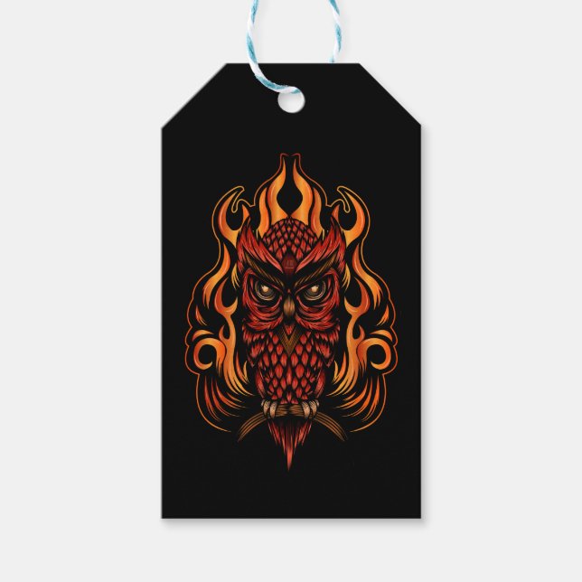 Étiquettes-cadeau Fire owl (Devant)