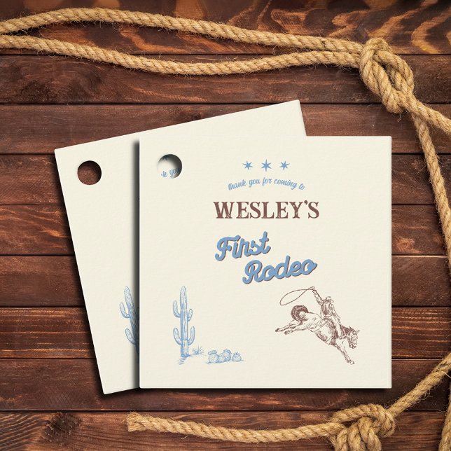 Étiquettes Cadeau First Rodeo Western 1st Birthday Thank You (First Rodeo Western 1st Birthday Thank You Favor Tags)