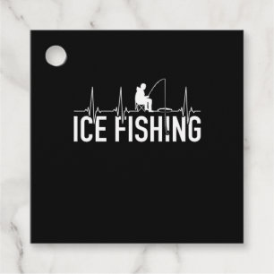 Étiquettes Cadeau Fisher Ice Fishing Hearbeat