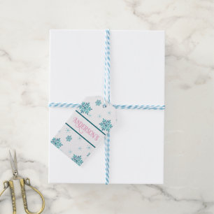 Étiquettes-cadeau Flacons de neige Nom de famille personnalisé