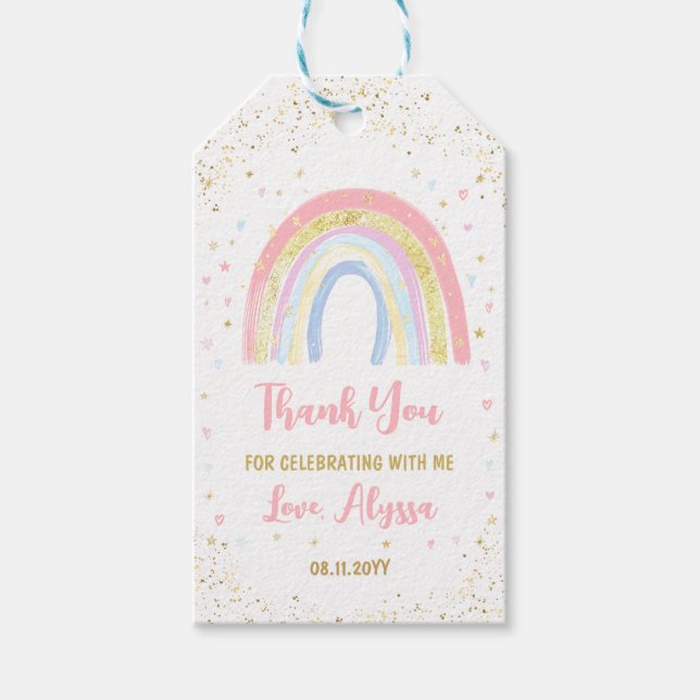 Étiquettes-cadeau Flamant rose Pneapple Tropical Anniversaire Merci (Devant)