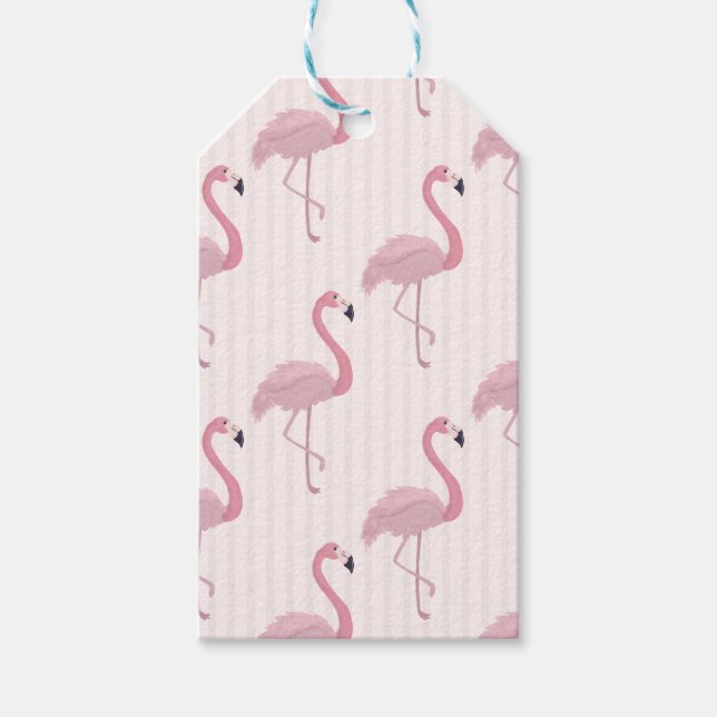 Étiquettes-cadeau Flamant rose rose doux (Devant)