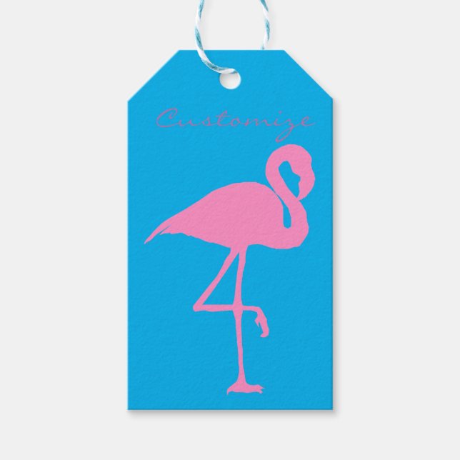 Étiquettes-cadeau Flamant rose rose Thunder_Cove (Devant)