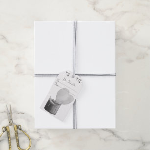 Étiquettes-cadeau flamme rouge bougie monochrome amour en forme de c