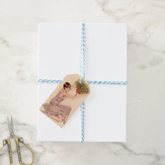 Étiquettes-cadeau Flapper avec du gui