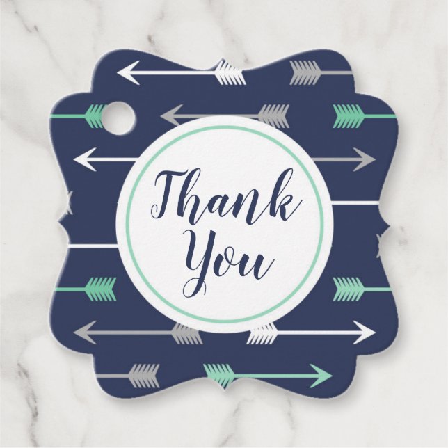 Étiquettes Cadeau Flèches Baby shower Favoriser les balises (Devant)