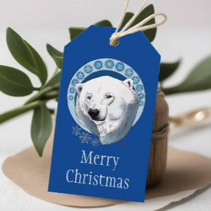 Étiquettes-cadeau Flèches de neige Ours Polaire Art Nouveau