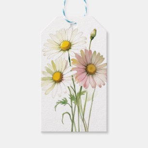 Étiquettes-cadeau Fleur Aquarelle Daisy Moderne Professionnelle