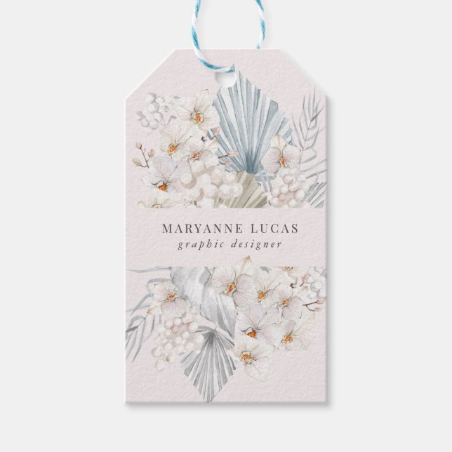 Étiquettes-cadeau Fleur bohémienne bleue (Devant)