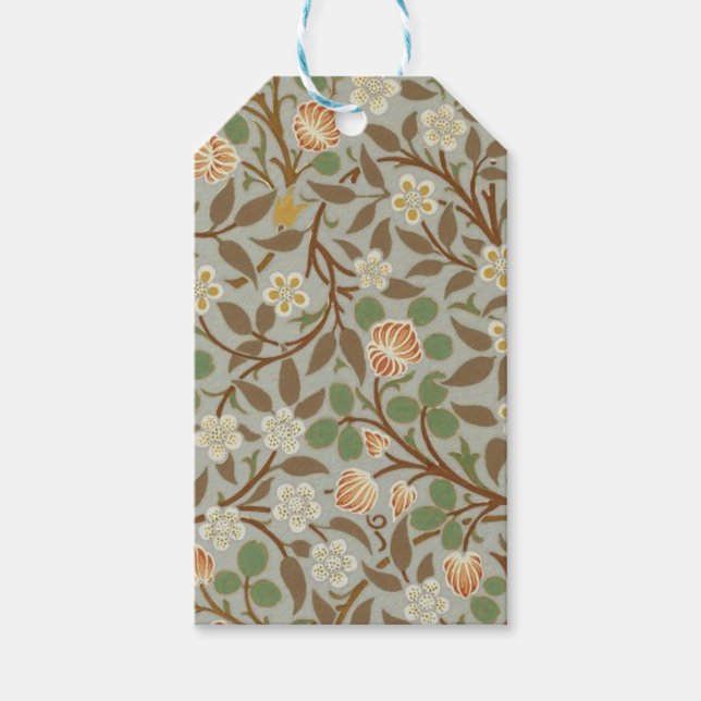 Étiquettes-cadeau Fleur botanique de trèfle William Morris (Devant)