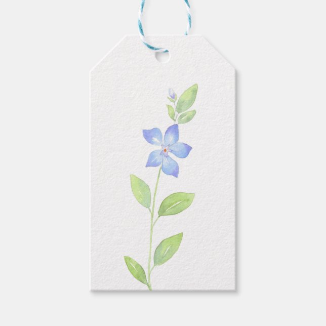 Étiquettes-cadeau Fleur de bordure de l'aquarelle (Devant)