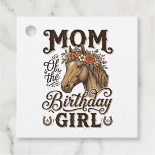 Étiquettes Cadeau Fleur de cheval occidental vintage pour l'annivers
