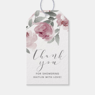 Étiquettes-cadeau Fleur de faveur de douche nuptiale Rose Poussiéreu