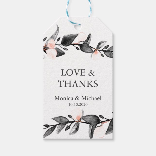 Étiquettes-cadeau Fleur de lune | NOMS Mariages Merci Favoriser (Devant)