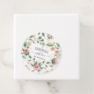 Étiquettes Cadeau Fleur de minuit artisanale avec coeur d'amour Flor