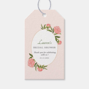 Étiquettes-cadeau Fleur de pivoine style vintage Remerciement pour l