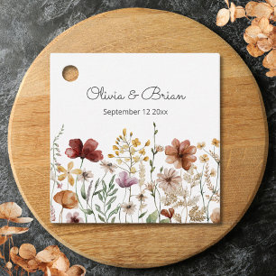 Étiquettes Cadeau Fleur de sauvage aquarelle personnalisée Fleur flo