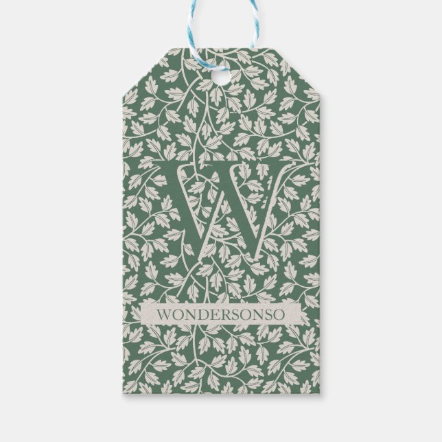Étiquettes-cadeau Fleur d'Ivoire Vert deux double Merci (Devant)