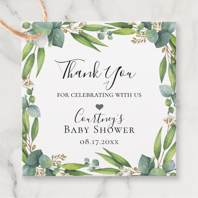 Étiquettes Cadeau Fleur Eucalyptus Folithe Wreath (Devant)