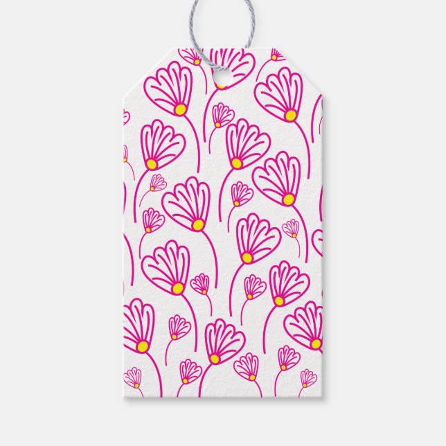 Étiquettes-cadeau Fleur Florale Rose (Devant)
